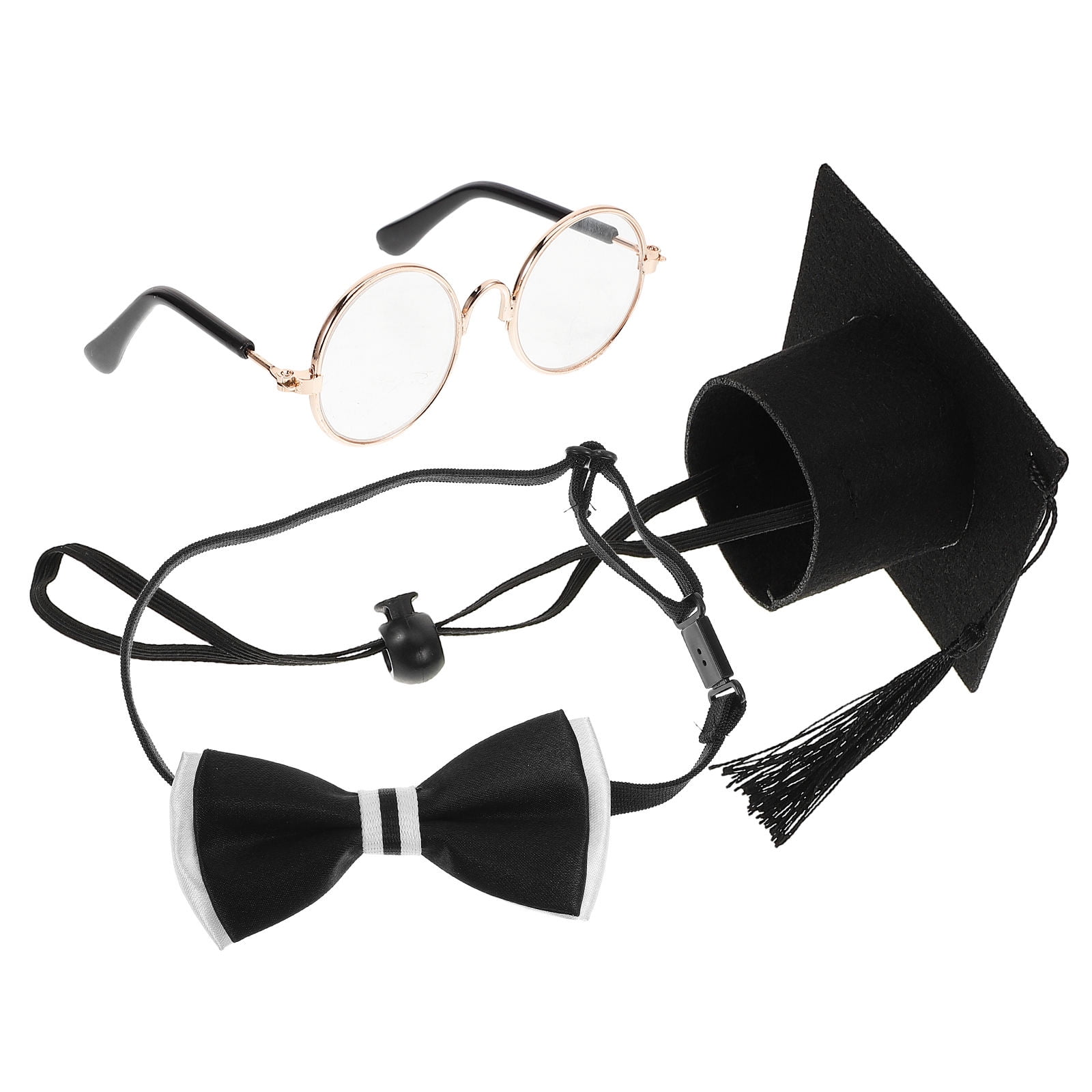 LOLIPPYY Small Pet Graduation Outfit Black Polyester Felt Party Decoration Costume for Pets
