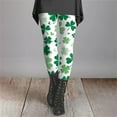 thumbnail image 3 of BOOMILK Leggings for Women St. Patrick's Day Shamrock Print Trendy High Waist Workout Leggings Slim Stretch Yoga Pants Green, 3 of 7