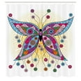 thumbnail image 3 of Ambesonne Ethnic Shower Curtain, Spring Flowers Butterfly, 69"Wx75"L, Multicolor, 3 of 5