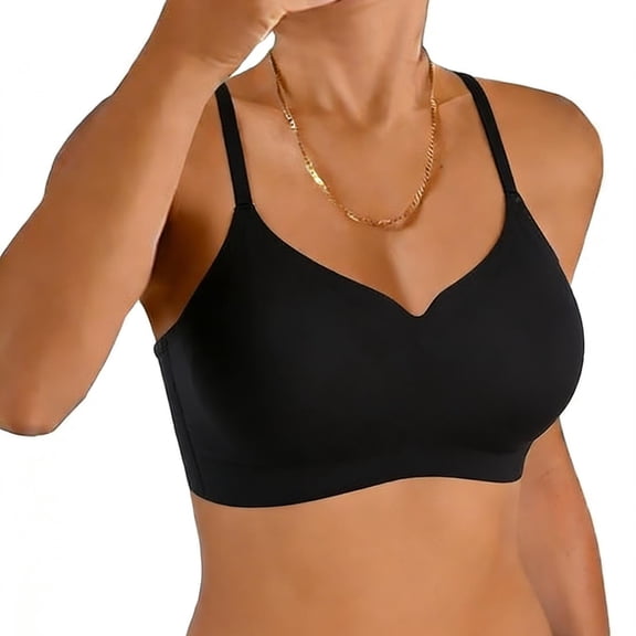 Ashyfjp Seamless Bras for Women Solid Color Wire-Free Thin Molded Cup Bra with Adjustable Straps Womens Lightweight Everyday Bra, Size M-XL