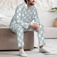 thumbnail image 7 of Pofeuu Daisy Plaid Blue Print Men's Long Sleeve Pajama Set Pijamas Para Hombres Pijamas Para Hombres Mens Pajamas Set-XX-Large, 7 of 7