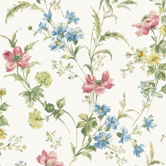 Laura Ashley Poppy Meadow Multi Wallpaper