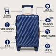 thumbnail image 2 of Joyway 3-Piece Carry on Luggage PC Ultra-Hard Shell Lightweight Suitcase TSA Lock Brake Spinner Wheels with Backpack Blue, 2 of 7