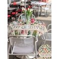 thumbnail image 4 of Outdoor Tablecloth with Umbrella Hole and Zipper, Christmas Pine Round Table Cloth 54 Inch Waterproof Tablecloth, Winter Watercolor Xmas Trees Beige Picnic Table Cover for Patio Camping, 4 of 7