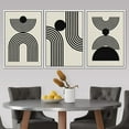 thumbnail image 3 of PixonSign Framed Canvas Print Wall Art Set Duotone Geometric Mid-Century Stripe Circles Abstract Shapes Illustrations Modern Art Boho Decorative for Living Room, Bedroom, Office - 24"x36"x3 WHITE, 3 of 5