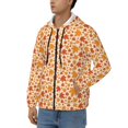 thumbnail image 3 of Goofa Autumn Red and Orange Maple Leaves Pattern Mens Full-zip Hoodie, Zip-up Pullover Hooded Sweatshirt, Kangaroo Pocket Hoodie Ideal for Daily Wear, Travel, and Home-3X-Large, 3 of 5