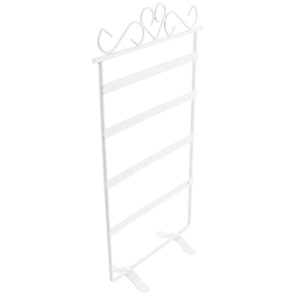 Masteelf White Jewelry Organizer and Earrings Display Stand Rack for Desktop Storage and Easy Access