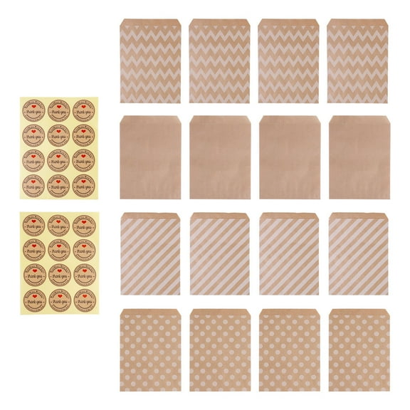 COSMOBETTY 48Pcs Simple Design Party Paper Bags for Home Bakery and Bread Packaging 6.5X5.1in