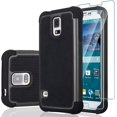 thumbnail image 1 of HAHDAXIA Galaxy S5 Case, Galaxy S5 Case with [2 Pack] Tempered Glass Screen Protector, Shockproof Defender Armor Protective Dual Layer Hybrid TPU Plastic Rugged Case for Samsugng Galaxy S5 -, 1 of 7