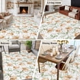 thumbnail image 5 of 5'x7' Area Rugs, Orange Spring Floral Indoor Outdoor Area Rug for Living Room Bedroom, Watercolor Teal Summer Botanical Washable Bathroom Rugs Kitchen Floor Carpet Mats Home Decor Aesthetic, 5 of 8