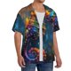 thumbnail image 2 of Balery Neon Seahorse Underwater Realm Camisa Casual de Manga Corta con Botones para Hombre, Texturizada, Estilo Cubano, para Playa, Verano-Large, 2 of 5
