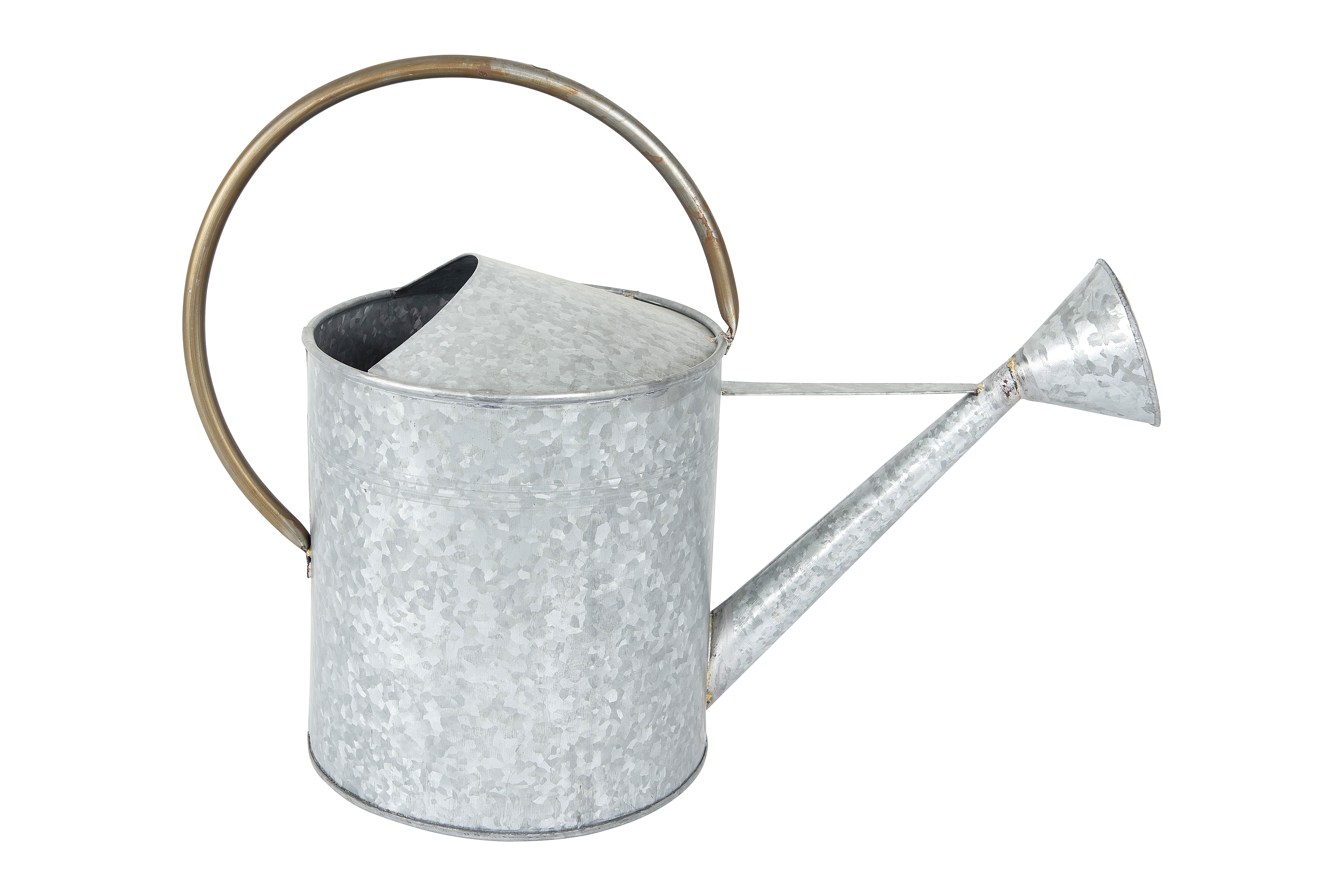 Galvanized watering can is functional and a beautiful ornament in the summer garden! #galvanized #wateringcan #gardening #gardentools