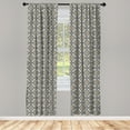 thumbnail image 3 of Ambesonne Grey White Curtains, Medieval Art, Pair of 28"x95", Grey Black White, 3 of 5