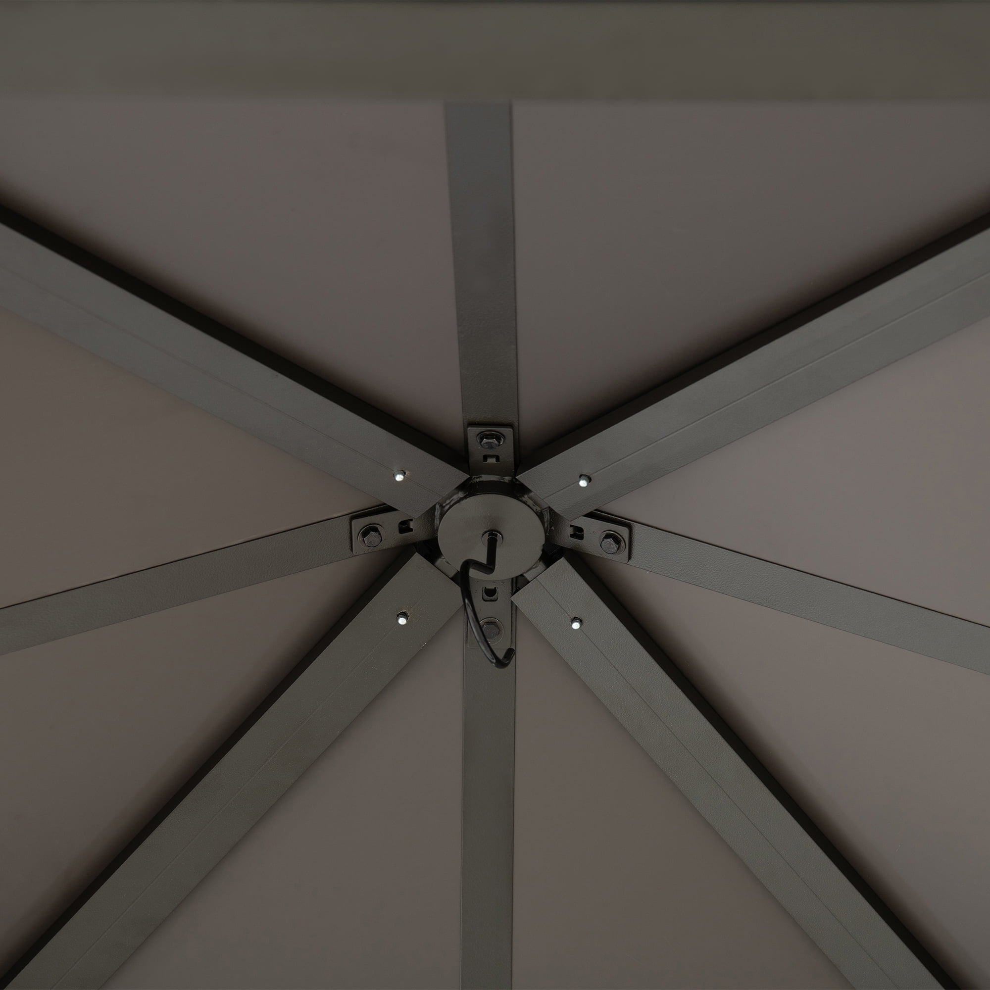 HOMETRENDS 11' x 11' Hardtop Cedar Square Gazebo, Black