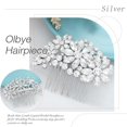 thumbnail image 2 of Wedding Hair Comb Brides Rhinestone Hair Accessories Bridal Hair Pieces Flower Silver Headpiece Crystal Bridesmaids Hair Side Combs Bride Hair Clips Wedding Accessories for Brides (Silver), 2 of 4