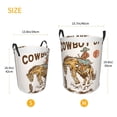 thumbnail image 3 of Lsque Cowboy Up Vintage Wild West Pattern Laundry Hamper Basket, Tall Woven Rope Hamper Basket for Clothes, Lightweight Storage Basket, Collapsible Waterproof-Small, 3 of 6