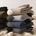 thumbnail image 5 of Tisoloow 5 Pairs Wool Socks for Women Men Thermal Socks Winter Thick Warm Hiking Cozy Crew Comfy Boot Socks Black One Size, 5 of 8
