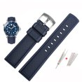 thumbnail image 3 of Correa de reloj Viton para Longines Omega RoX Seiko Sharkey MM300 Correa de reloj de caucho fluorado tipo gofre Pulsera de silicona resistente al agua 20 22 mm, 3 of 5