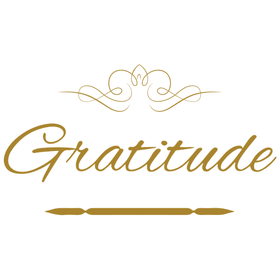 Gratitude Vinyl Decal Sticker Quote - Large - Metallic Gold