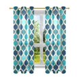 thumbnail image 7 of Yayeee Window Curtains Light Filtering 63"x42" Grommet Panel Pair Home Living Room Decor, Blue Geometric Pattern, 7 of 7
