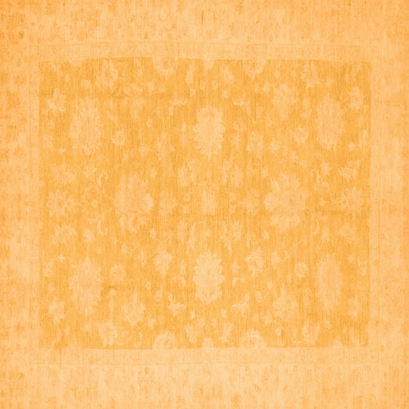 Ahgly Company Indoor Square Oriental Orange Modern Area Rugs, 4' Square