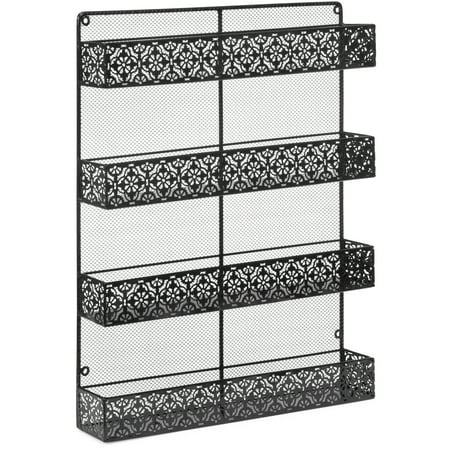 Best Choice Products 4-Tier Large Wall Mounted Wire Spice Rack Organizer, (Best Spice Rack In The World)