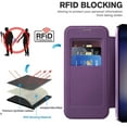 thumbnail image 6 of Allytech Wallet Case for Samsung Galaxy S23 FE with Card Slots & Lens Protector, Compatible with MagSafe, Slim Shockproof Anti-Scratch Clear Back Panel [RFID Blocking] Case - Purple, 6 of 8