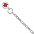 thumbnail image 1 of Sterling Silver Rhodium Engraveable Enamel Disc Medical ID Bracelet 16 Inch "Bracelets, 1 of 2
