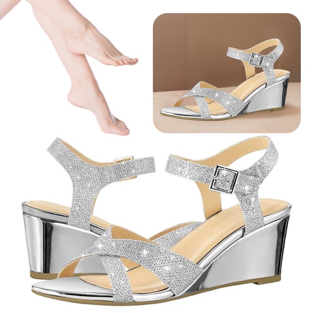 Zapatos Casuales Verano Tacón para Fiesta Boda Cómodos Con Correa en El Tobillo Mujer