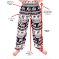 thumbnail image 5 of Bohotusk Kids Pink Violet Elephant Grassland Elasticated Smocked Waist Harem Pants (9 - 12 Years), 5 of 7