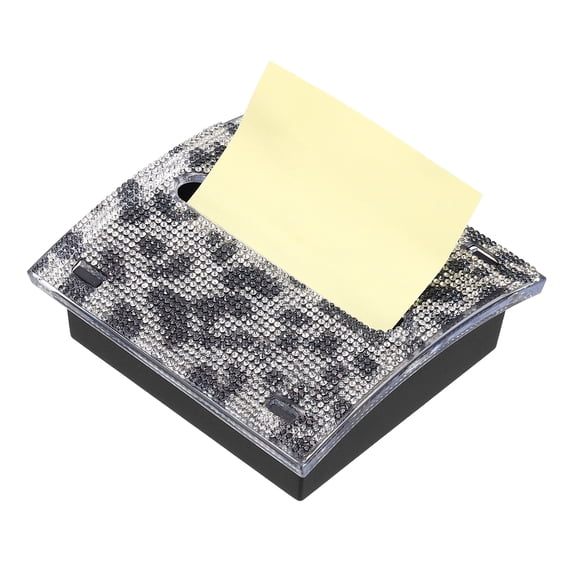 Stick Note Pad Holders, 4 x 4 Inches Rhinestone Sticky Note Dispenser Memo Pad Holder Office Desk Organizer Supplies for Office Home Desk Organization, White