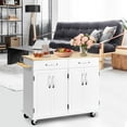 thumbnail image 3 of Giantex Kitchen Island Cart, Rolling Trolley Cart Utility Cabinet w/Large Storage & Smooth Lockable Wheels, 3 of 10