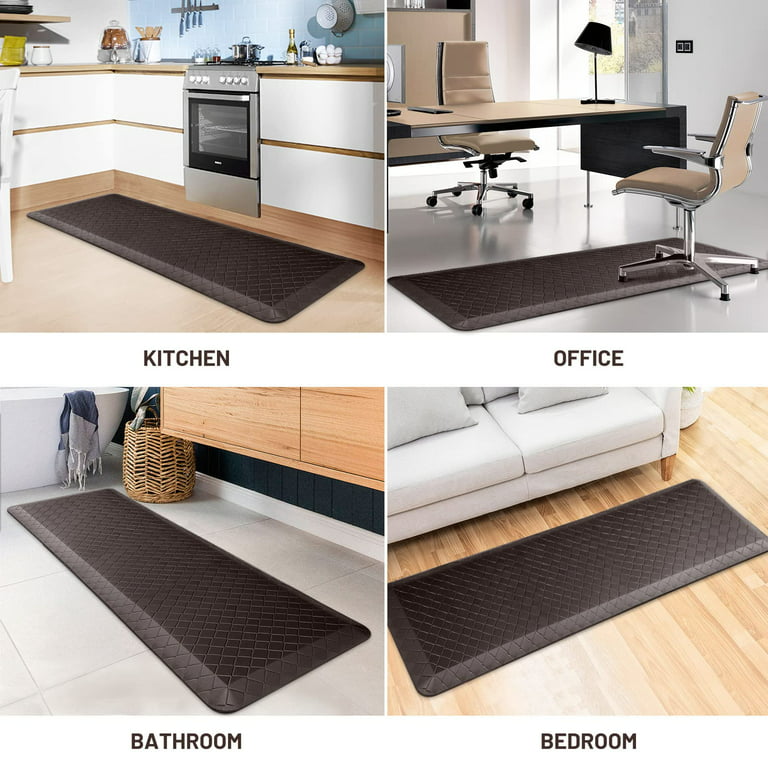 WiseLife Kitchen Mat Cushioned Anti Fatigue Floor Mat,Thick Non Slip  Waterproof Kitchen Rugs and Mats,Heavy Duty Foam Standing Mat for Kitchen, Floor,Office,Desk,Sink,Laundry (17.3x28+17.3x60) 