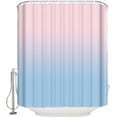 thumbnail image 6 of Ombre Texture Shower Curtain for Bathroom, Gradient Pink to Baby Blue Bath Curtain, Gradient Color Shower Curtain with Hooks Polyester Waterproof Home Bathtub Decor, 72 x 84 Inch, 6 of 6