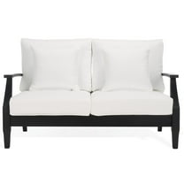 Safavieh Martinique Wood Patio Loveseat  in Black / White