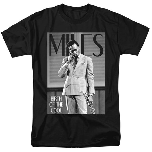 Miles Davis Simply Cool Adult 18/1 T-Shirt Black