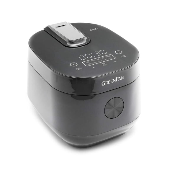 GreenPan Carb Reducing Electric Rice Cooker, 4 Cups Uncooked, Toxin-Free Ceramic Nonstick, Black