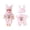 Pink, variant on Baby Doll Clothes 10/11/12 inch Doll Cute Onesie Romper and Hat Set, Elastic Doll Outfits Matching Accessories for Realistic Silicone Dolls(Blue)