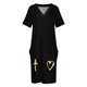 thumbnail image 3 of Signs-vestido holgado con bolsillos para mujer prenda de verano con estampado de melocotón en negro, 3 of 6