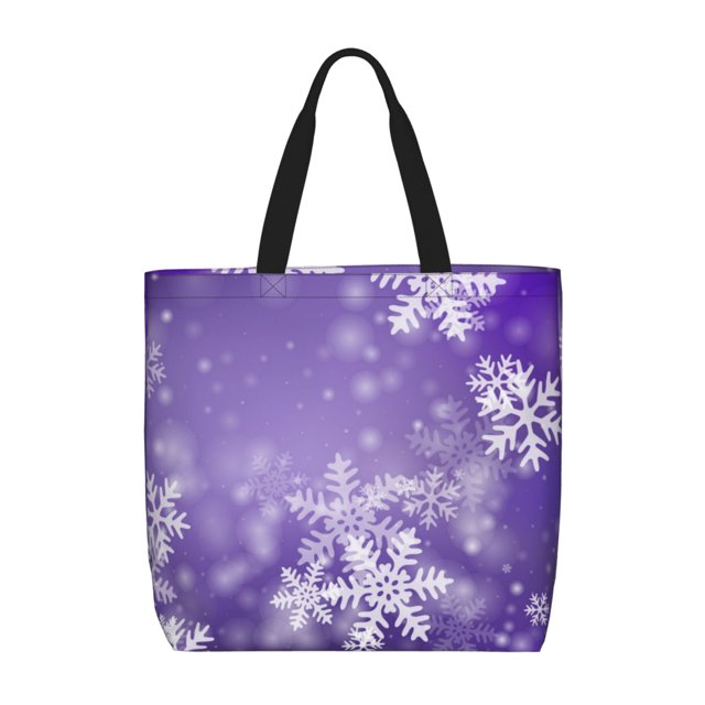 Balery Snowflakes Bolsa de Mano para Mujeres con Cremallera, Bolsa de Gimnasio con Compartimentos, Bolsa para Laptop, Bolsa para Trabajo