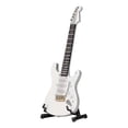thumbnail image 1 of Mini Guitar Model Electric Bass Guitar Model with Stand for Dollhouse Ornament White, miniature guitar., 1 of 5