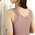 thumbnail image 5 of Mlzmgr Womens Tank Tops Lace V Neck Slim Fleece Warm Blouse Fall Winter Sleeveless Thermal Underwear, 5 of 7
