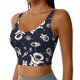 thumbnail image 2 of Fotbe Cartoon Spaceship Sujetador Deportivo Largo sin Aros para Mujer con Almohadillas y Soporte Medio, Transpirable y Absorbente, Camiseta Tipo Chaleco o Tank Top-X-Large, 2 of 8