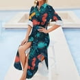 thumbnail image 4 of Tropical Fish Under the Sea Long Sleeved Shirt Dress elegant dress sexy dress for women, 4 of 6