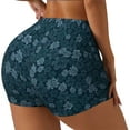 thumbnail image 2 of Wukai Rose Flowers Print Pack Biker Shorts for Women Yoga Workout Gym Running Scrunch Active Shorts-Large, 2 of 8