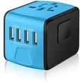 thumbnail image 1 of Adaptador de corriente universal para viajes internacionales con alta velocidad inteligente (borde azul y negro) WD.WDQZL Hogar, 1 of 1