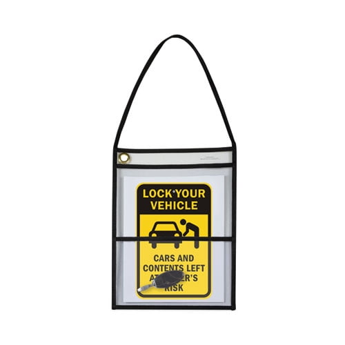 2-Pocket Shop Ticket Holder w/Setrap, Black Stitching, 150-Sheet, 9 x 12, 15/Box