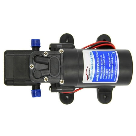 AURELIO TECH RV Marine Boat 12V 1.2GPM 35PSI Water Pressure Diaphragm Self Priming Pump