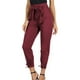 thumbnail image 1 of Pantalones de trabajo casual de color sólido para mujer Pantalones de pajarita con de cintura alta - Vino rojo, METRO Baoblaze Pantalones casuales de cintura alta, 1 of 8