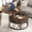 Brown, variant on Keenstone Round Dining Table 43"-59" Extendable, for 4 to 6, with Storage Space, Kitchen Dinner Room Table for Dining Room and Small Space Walnut